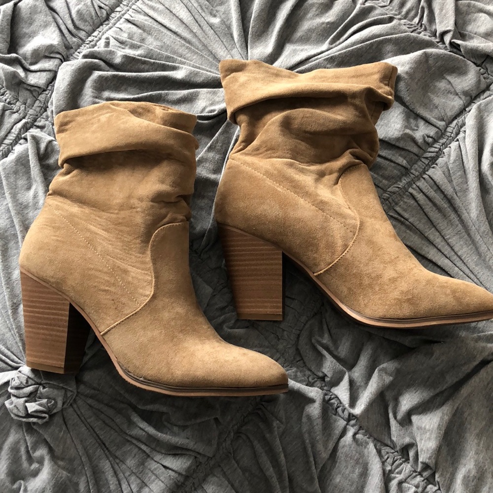 Tan Suede Booties
